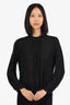 Michael Kors Black Sheer Beaded Hem Long Sleeve Top Size L