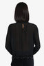 Michael Kors Black Sheer Beaded Hem Long Sleeve Top Size L