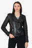 Barbara Bui Black Leather Biker Jacket Size 40