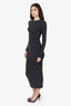 Skims Dark Grey Long Sleeve Bodycon Long Dress Size XS
