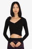 Ruve Black Knit Long Sleeve Cropped Sweater Size XS