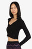 Ruve Black Knit Long Sleeve Cropped Sweater Size XS