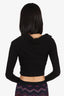 Ruve Black Knit Long Sleeve Cropped Sweater Size XS