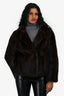 Saga Mink Vintage Dark Brown Mink Fur Short Jacket