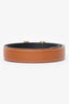 Hermès Black/Gold Epsom Leather Reversible 'H' Belt Size 75