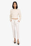 Eleventy White Corduroy Drawstring Pants Size 36