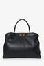 Fendi Black Leather Peekaboo Bag With Strap