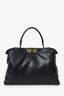 Fendi Black Leather Peekaboo Bag With Strap