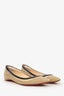 Christian Louboutin Beige/Black Patent Leather Paulina Flats Size 38.5
