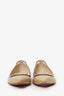 Christian Louboutin Beige/Black Patent Leather Paulina Flats Size 38.5