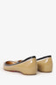 Christian Louboutin Beige/Black Patent Leather Paulina Flats Size 38.5