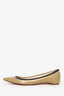 Christian Louboutin Beige/Black Patent Leather Paulina Flats Size 38.5