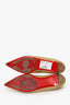 Christian Louboutin Beige/Black Patent Leather Paulina Flats Size 38.5