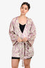 Versace Home Pink Jacquard Belted Robe Size S