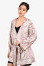 Versace Home Pink Jacquard Belted Robe Size S