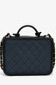 Pre-Loved Chanel™ 2019 Black/Navy Medium Filigree Vanity Case Bag