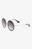 Gucci Black/Gold Acrylic/Metal Round Sunglasses