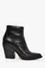 Chloe Black Leather Pointed Heeled Booties Size 38.5