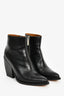 Chloe Black Leather Pointed Heeled Booties Size 38.5