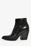 Chloe Black Leather Pointed Heeled Booties Size 38.5