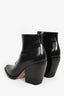 Chloe Black Leather Pointed Heeled Booties Size 38.5