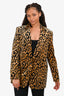 Dries Van Noten Brown/Black Leopard Pattern Velvet Blazer Size 42 w/ Tags