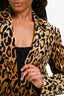 Dries Van Noten Brown/Black Leopard Pattern Velvet Blazer Size 42 w/ Tags