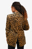 Dries Van Noten Brown/Black Leopard Pattern Velvet Blazer Size 42 w/ Tags