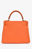 Hermès 2015 Orange Togo Leather Kelly 28 with Strap