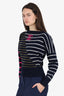 Pre-Loved Chanel™ Navy Cashmere Stripes CC Sweater Size 34