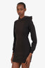 Balenciaga Black Hooded Long Sleeve Mini Dress Size XS