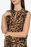Stella McCartney Silk Leopard Print Sleeveless Top Size 38