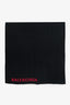 Balenciaga Black/Pink Wool/Silk Logo Print Scarf Shawl