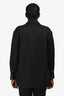 Theory Black Linen Collared Button Down Top Size L