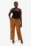 Forte Forte Tan Leather Straight Leg Pants Size 10