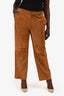 Forte Forte Tan Leather Straight Leg Pants Size 10