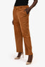 Forte Forte Tan Leather Straight Leg Pants Size 10