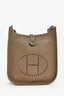 Hermès 2018 Taupe Clemence Leather Evelyne TPM
