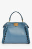 Fendi Blue Leather Peekaboo Whipstitch Mini Top Handle