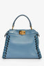Fendi Blue Leather Peekaboo Whipstitch Mini Top Handle