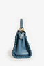Fendi Blue Leather Peekaboo Whipstitch Mini Top Handle