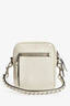 Miu Miu White Leather Crystal Embellished Top Handle