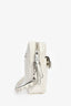 Miu Miu White Leather Crystal Embellished Top Handle