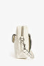 Miu Miu White Leather Crystal Embellished Top Handle