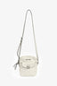 Miu Miu White Leather Crystal Embellished Top Handle