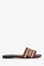 Christian Dior Burgundy Canvas/Leather D-Way Slides Size 36