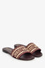Christian Dior Burgundy Canvas/Leather D-Way Slides Size 36