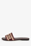 Christian Dior Burgundy Canvas/Leather D-Way Slides Size 36