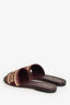 Christian Dior Burgundy Canvas/Leather D-Way Slides Size 36