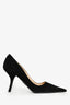 Prada Black Suede Leather Pointed Toe Heels Size 36